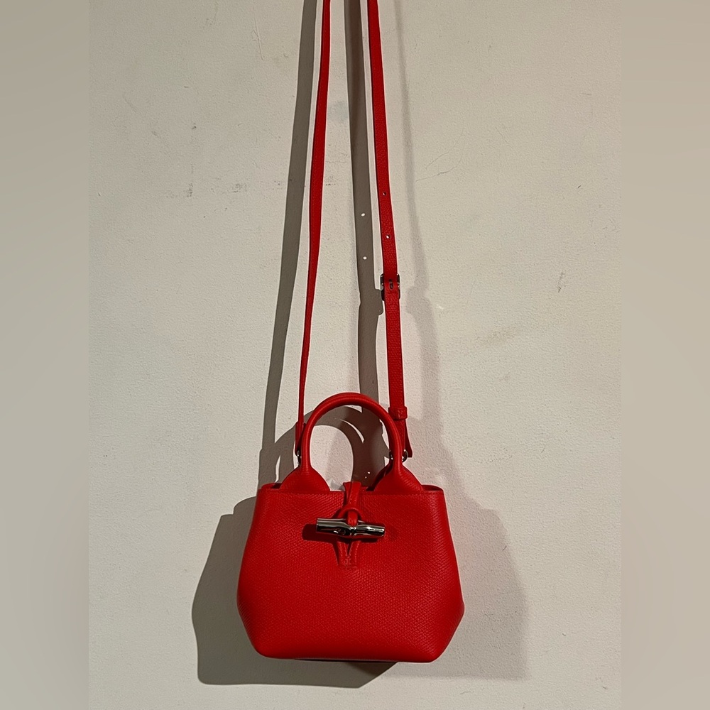 Brand new! $690 Longchamp Le Roseau XS red leather bag - Picture 2 of 12